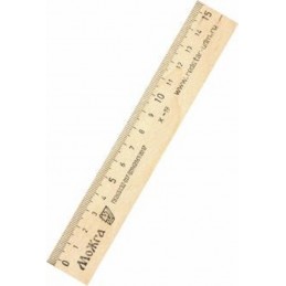 Medinė liniuotė, 15 cm