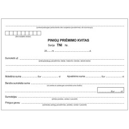 Pinigų priėmimo kvitai,...